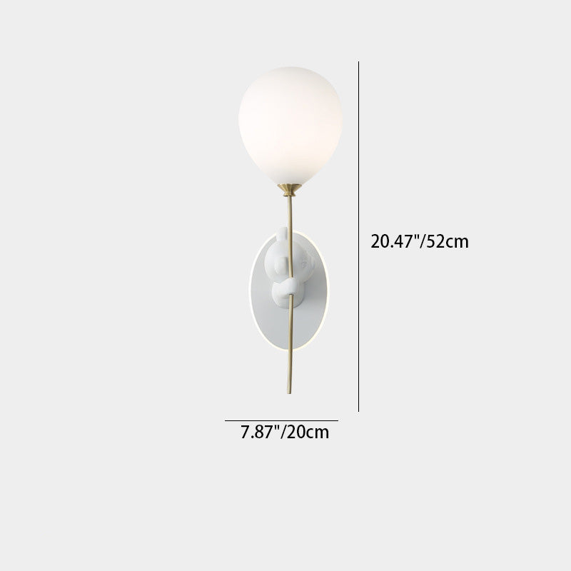 Lumendat Contemporary Creative Kids Cartoon Bear Balloon Resin Glass Ball 1-Light Wall Sconce Lamp For Bedroom Lumendat