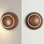 Lumendat Contemporary Creative Rotatable Moon Shadow Round Wood Grain Iron Aluminum LED Kids Wall Sconce Lamp For Bedroom Lumendat