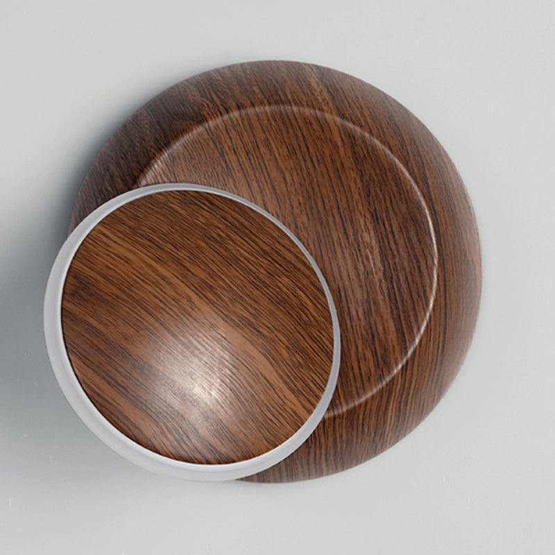 Lumendat Contemporary Creative Rotatable Moon Shadow Round Wood Grain Iron Aluminum LED Kids Wall Sconce Lamp For Bedroom Lumendat