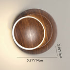 Lumendat Contemporary Creative Rotatable Moon Shadow Round Wood Grain Iron Aluminum LED Kids Wall Sconce Lamp For Bedroom Lumendat