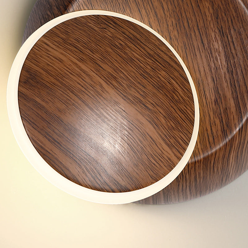 Lumendat Contemporary Creative Rotatable Moon Shadow Round Wood Grain Iron Aluminum LED Kids Wall Sconce Lamp For Bedroom Lumendat