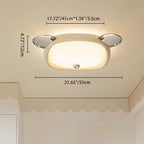 Contemporary Creative Kids Bear Iron Stainless Steel Resin Acrylic LED Flush Mount Ceiling Light For Bedroom