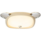 Contemporary Creative Kids Bear Iron Stainless Steel Resin Acrylic LED Flush Mount Ceiling Light For Bedroom