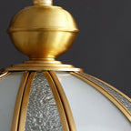Modern Luxury Flower Cone Frosted Diamond Glass Brass Finish Frame 1/3-Light Semi-Flush Mount Ceiling Light For Living Room