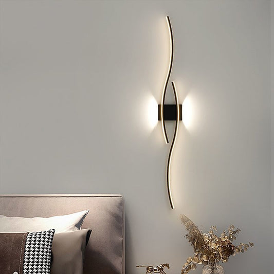 Modern Minimalist Geometric Long Strip Iron Acrylic LED Wall Sconce Lamp For Hallway