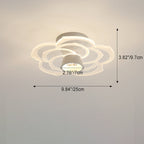 Contemporary Nordic Lotus Rose Plum Blossom Iron Acrylic LED Semi-Flush Mount Ceiling Light For Hallway