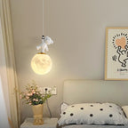 Lumendat Contemporary Creative Kids Cartoon Resin Bear PLA Shade LED Pendant Light For Bedroom Lumendat