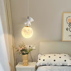 Lumendat Contemporary Creative Kids Cartoon Resin Bear PLA Shade LED Pendant Light For Bedroom Lumendat