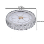 Modern Luxury Round Aluminum Crystal LED Flush Mount Ceiling Light For Living Room
