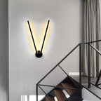 Modern Minimalist Rotatable 270° Black Long Line Aluminum LED Flush Mount Ceiling Light For Hallway