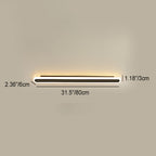 Modern Minimalist Rectangle Long Line Iron Acrylic LED Wall Sconce Lamp For Living Room