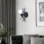Contemporary Creative Humanoid Ladder Iron 1-Light Wall Sconce Lamp For Living Room