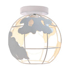 Contemporary Creative Kids Globe Map Shape Iron 1-light Semi-flush Mount Ceiling Light Kids Light for Bedroom