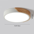 Modern Minimalist Round Macaron Iron Wood Acrylic LED Flush Mount Ceiling Light For Living Room Lumendat