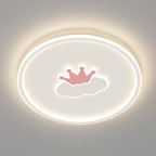 Lumendat Contemporary Creative Kids Cartoon Love Crown Sun Round Iron Acrylic LED Flush Mount Ceiling Light For Bedroom Lumendat