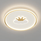 Lumendat Contemporary Creative Kids Cartoon Love Crown Sun Round Iron Acrylic LED Flush Mount Ceiling Light For Bedroom Lumendat