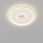 Lumendat Contemporary Creative Kids Cartoon Love Crown Sun Round Iron Acrylic LED Flush Mount Ceiling Light For Bedroom Lumendat