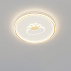 Lumendat Contemporary Creative Kids Cartoon Love Crown Sun Round Iron Acrylic LED Flush Mount Ceiling Light For Bedroom Lumendat
