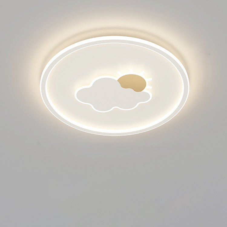Lumendat Contemporary Creative Kids Cartoon Love Crown Sun Round Iron Acrylic LED Flush Mount Ceiling Light For Bedroom Lumendat
