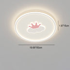 Lumendat Contemporary Creative Kids Cartoon Love Crown Sun Round Iron Acrylic LED Flush Mount Ceiling Light For Bedroom Lumendat