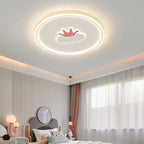 Lumendat Contemporary Creative Kids Cartoon Love Crown Sun Round Iron Acrylic LED Flush Mount Ceiling Light For Bedroom Lumendat