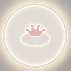 Lumendat Contemporary Creative Kids Cartoon Love Crown Sun Round Iron Acrylic LED Flush Mount Ceiling Light For Bedroom Lumendat
