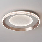 Modern Simplicity Iron Acrylic Round Flame Pattern LED Flush Mount Ceiling Light For Living Room