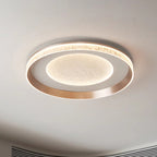 Modern Simplicity Iron Acrylic Round Flame Pattern LED Flush Mount Ceiling Light For Living Room