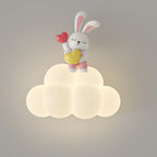 Lumendat Contemporary Creative Cloud Angel Rabbit Iron PE LED Kids Wall Sconce Lamp For Bedroom Lumendat