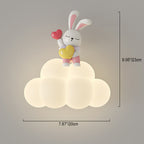 Lumendat Contemporary Creative Cloud Angel Rabbit Iron PE LED Kids Wall Sconce Lamp For Bedroom Lumendat