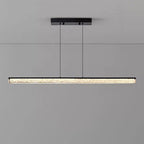 Modern Minimalist Stainless Steel Resin Long Strip LED Island Light Chandeliers for Dining Room Lumendat