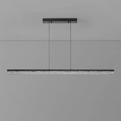 Modern Minimalist Stainless Steel Resin Long Strip LED Island Light Chandeliers for Dining Room