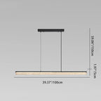Modern Minimalist Stainless Steel Resin Long Strip LED Island Light Chandeliers for Dining Room Lumendat