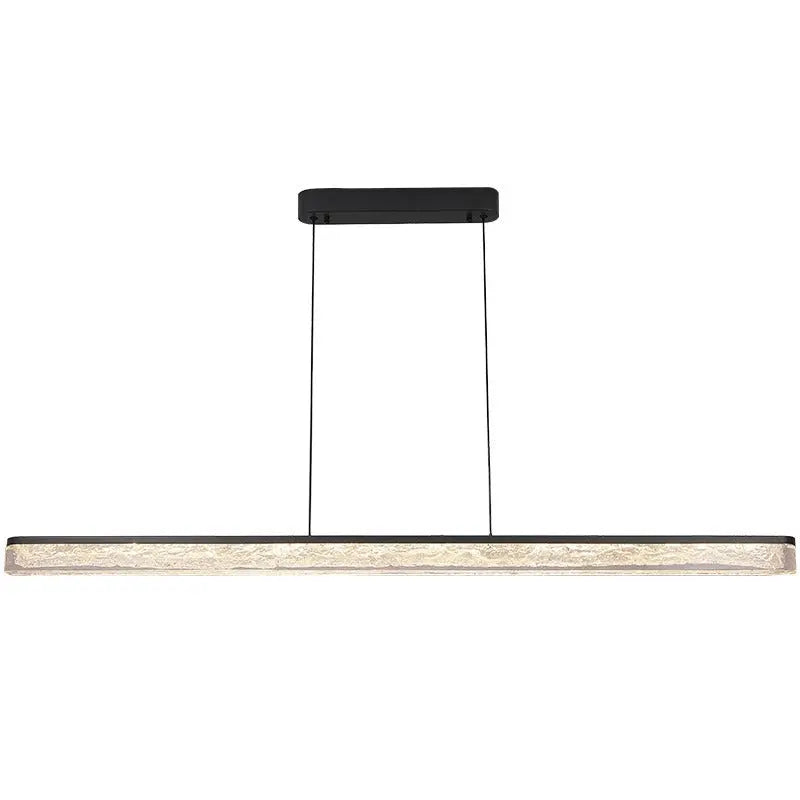 Modern Minimalist Stainless Steel Resin Long Strip LED Island Light Chandeliers for Dining Room Lumendat