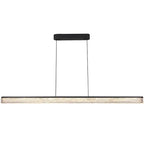 Modern Minimalist Stainless Steel Resin Long Strip LED Island Light Chandeliers for Dining Room Lumendat