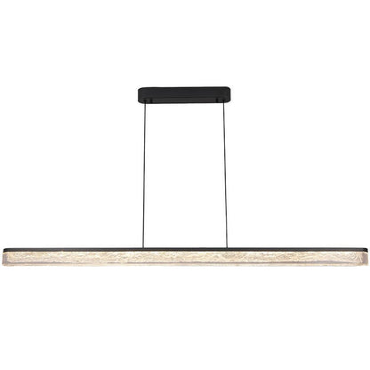 Modern Minimalist Stainless Steel Resin Long Strip LED Island Light Chandeliers for Dining Room