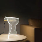 Contemporary Creative Irregular Transparent Aluminum Acrylic LED Table Lamp For Bedroom Lumendat