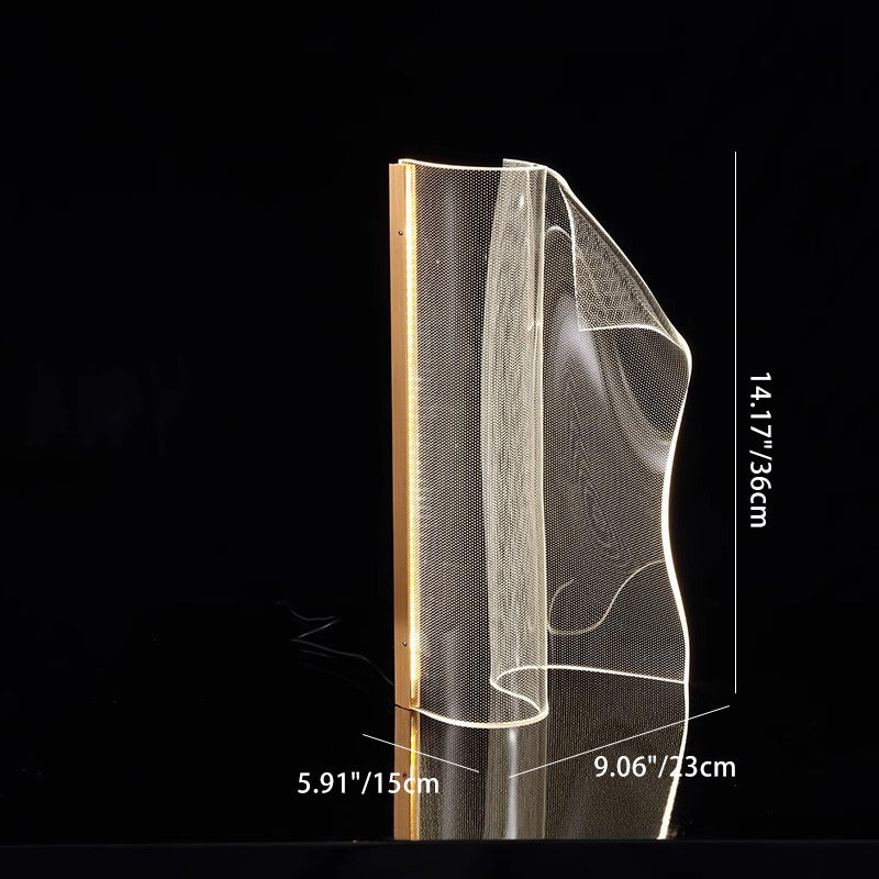 Contemporary Creative Irregular Transparent Aluminum Acrylic LED Table Lamp For Bedroom Lumendat