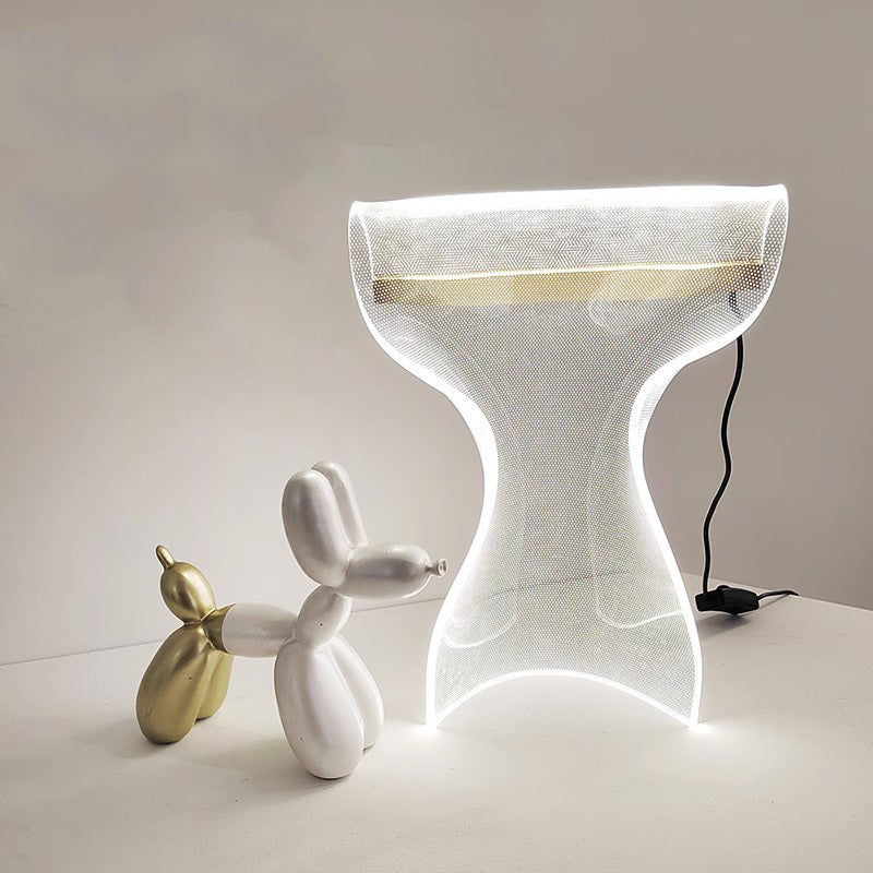 Contemporary Creative Irregular Transparent Aluminum Acrylic LED Table Lamp For Bedroom Lumendat