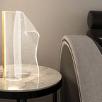 Contemporary Creative Irregular Transparent Aluminum Acrylic LED Table Lamp For Bedroom Lumendat