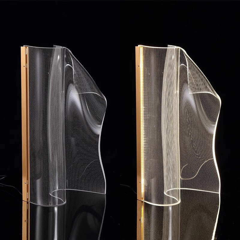 Contemporary Creative Irregular Transparent Aluminum Acrylic LED Table Lamp For Bedroom Lumendat