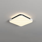 Modern Minimalist Round Square Rectangle Triangle Iron Frame Acrylic PVC Shade LED Flush Mount Ceiling Light For Living Room