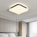 Modern Minimalist Round Square Rectangle Triangle Iron Frame Acrylic PVC Shade LED Flush Mount Ceiling Light For Living Room