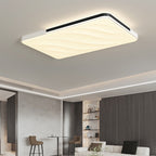 Modern Minimalist Round Square Rectangle Triangle Iron Frame Acrylic PVC Shade LED Flush Mount Ceiling Light For Living Room