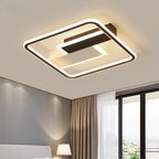 Contemporary Creative Iron Aluminum Acrylic Square Black And White Rectangle Splicing LED Semi-Flush Mount Ceiling Light For Bedroom