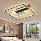 Contemporary Creative Iron Aluminum Acrylic Square Black And White Rectangle Splicing LED Semi-Flush Mount Ceiling Light For Bedroom