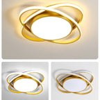 Contemporary Creative Intersecting Ellipse Iron Acrylic LED Flush Mount Ceiling Light For Bedroom