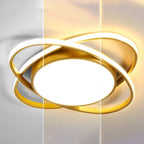 Contemporary Creative Intersecting Ellipse Iron Acrylic LED Flush Mount Ceiling Light For Bedroom