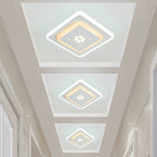 Modern Simplicity Concealed Installation Square Shape Hardware Acrylic LED Flush Mount Ceiling Light For Hallway