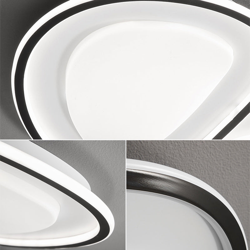 Modern Simplicity Copper Silicone Acrylic Triangle Cloud LED Flush Mount Ceiling Light For Bedroom